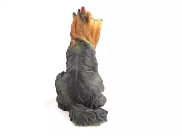 Vintage Yorkshire Terrier Figurine Made In Italy Red Bow