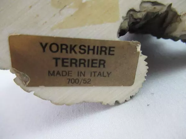 Vintage Yorkshire Terrier Figurine Made In Italy Red Bow