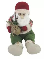 Santa Shelf Sitter Doll Christmas Decoration Fleece and Knit Fabric 22 in 2014