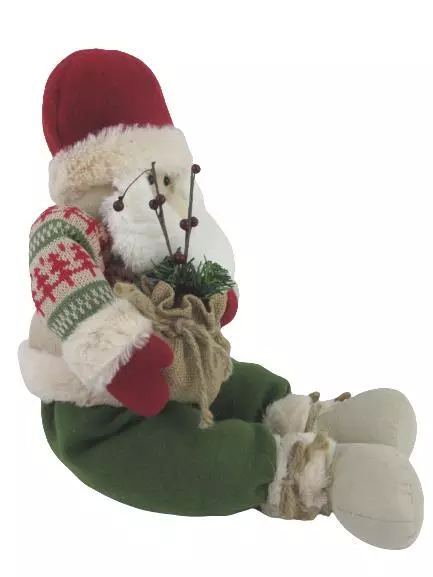 Santa Fleece and Knit Fabric Shelf Sitter Doll Christmas Decoration 22" 2014