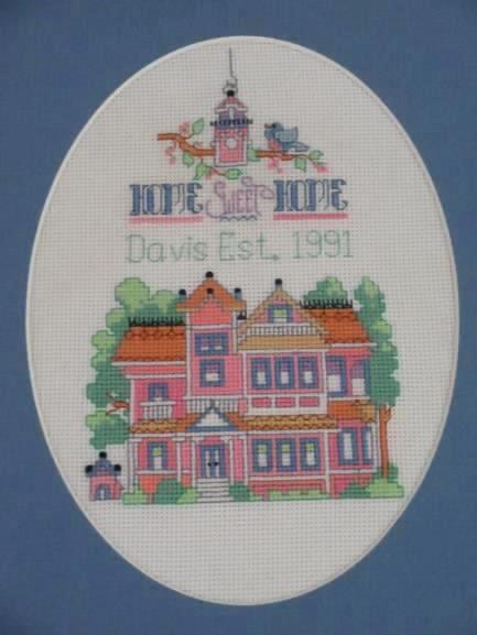 Framed And Matted Finished Needlepoint Piece Home Sweet Home