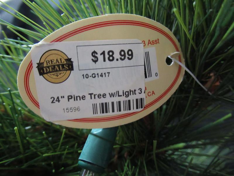 TII Collections 24" Artificial Pine Christmas Tree With Light String