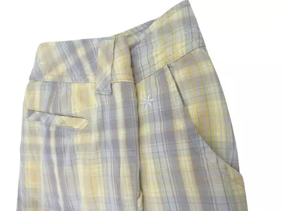 SO Yellow Plaid Bermuda Shorts Junior's Size 7 Grey Pockets