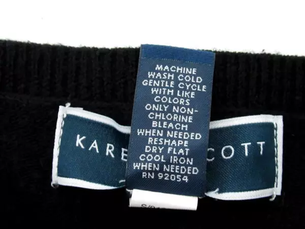 Karen Scott Woman Black 3/4 Sleeve Knit Sweater Women's Size 1X V Neckline