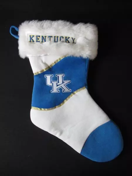 Plushland University of Kentucky Wildcats UK Stocking Faux Fur Blue Hanging