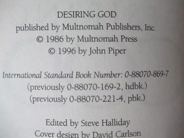 Desiring God Meditation of a Christian Hedonist John Piper Paperback 10th