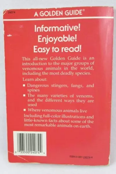 Book Venomous Animals Full Color Easy to Use Brodie Jr Golden Guide 1989