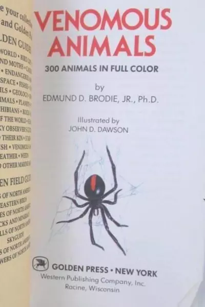 Book Venomous Animals Full Color Easy to Use Brodie Jr Golden Guide 1989