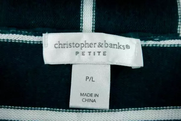 Christopher & Banks Petite Dark Green & White Striped Sweater Knit Women's Sz LP