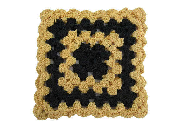 Lot of 3 Vintage Handmade Crocheted Knit Hot Pads Pot Holders Pan Coasters Black