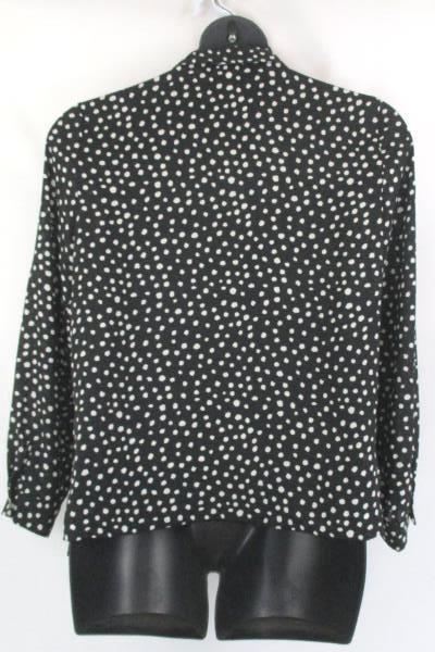 Spense Women's Button Up Shirt Long Sleeve Office Blouse Polka Dot Size Large