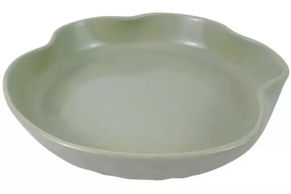 Metlox Poppytrail 10.75" Ceramic Serving Bowl Green Handmade Abstract