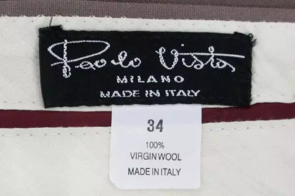 Paolo Vista Milano 100 Percent Virgin Wool Dress Pants Men's Size 34 Pleated