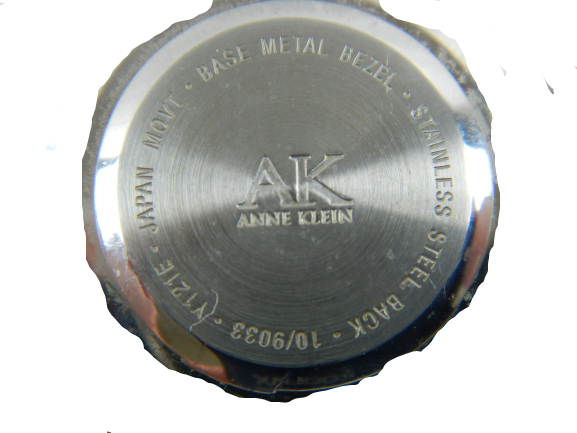 Anne Klein Wrist Watch Black Leather Band Stainless Steel Back Japanese Movement