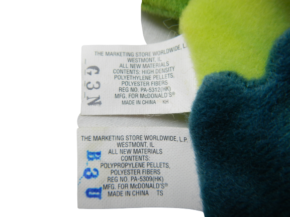 Lot of 2 Ty Teenies Plush McDonald's Sting the Ray and Coral the Fish 1999