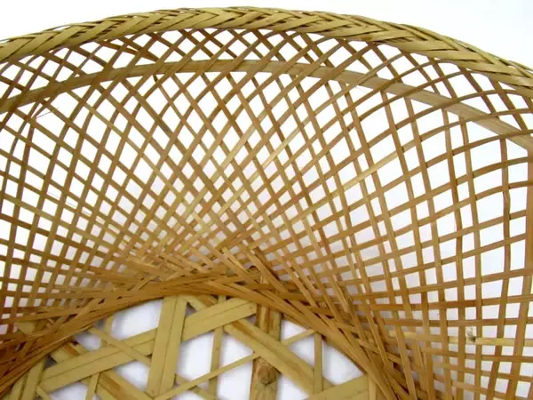 Lot of 3 Decorative Woven Straw And Bamboo Baskets Various Sizes Geometric