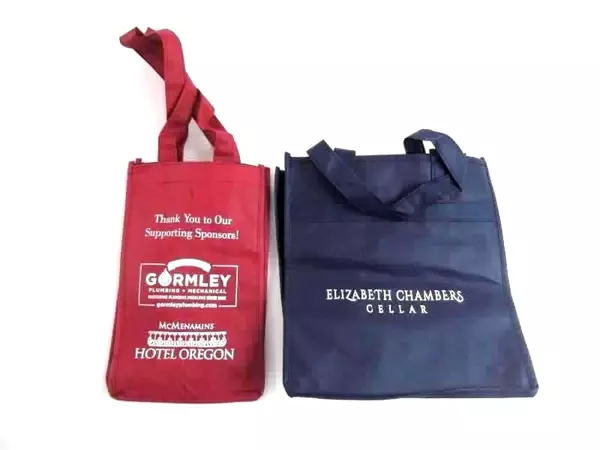 Lot of 5 Wine Reusable Tote Bags Eco Holds 2-6 Bottles Elizabeth Chamber Cellars