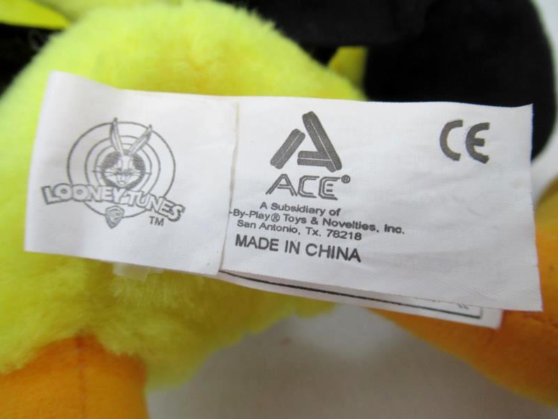 Vintage 1998 Looney Tunes Tweety Bird Sylvester Magician Plush 12" Toy