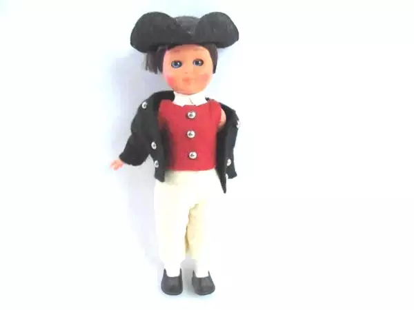Lot 2 Vintage Plastic Dolls Marked 15 M On The Bottom Shoes 18th Century Outfit