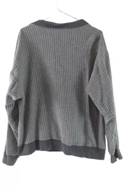 Vintage Medico Sweater Men's Size Medium Pale Grey Textured Patchwork Mock Neck