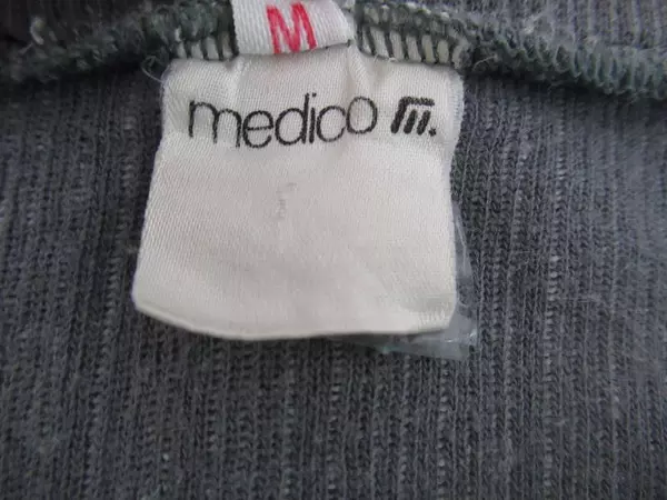 Vintage Medico Sweater Men's Size Medium Pale Grey Textured Patchwork Mock Neck