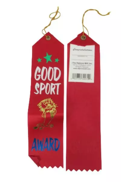 Lot of 3 The Diploma Mill Good Sport Award Ribbons USA Made Red
