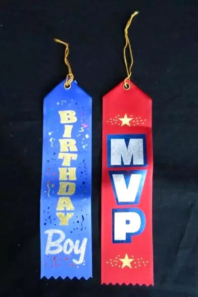 Lot of 5 Miscellaneous Award Ribbons Birthday Boy MVP Great Artist Diploma Mill