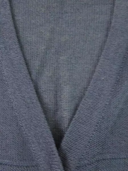 Vintage Women's Size Large Short Sleeve Knit Cardigan Sweater Navy Blue Buttons