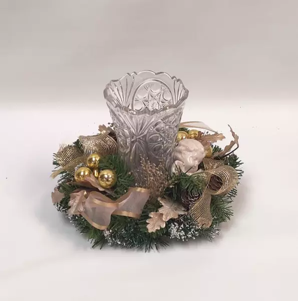 Lot 3 Christmas Table Decor 2 Pier 1 Gold Swirl Salad Plates Candle Centerpiece