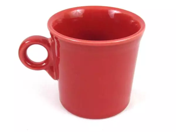 Homer Laughlin Fiesta Coffee Mug Scarlet Red O-Ring Handle HCL USA Made Solid