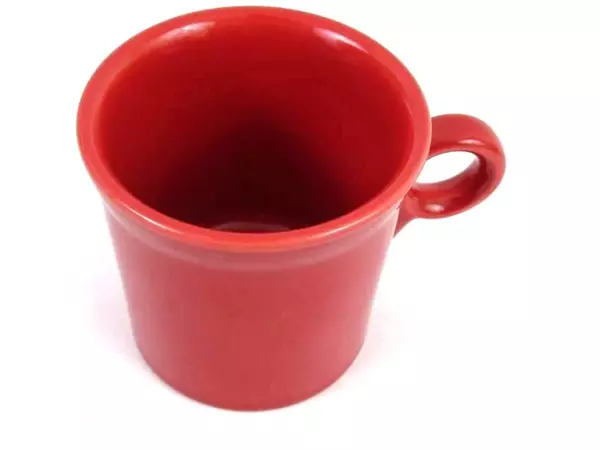 Homer Laughlin Fiesta Coffee Mug Scarlet Red O-Ring Handle HCL USA Made Solid