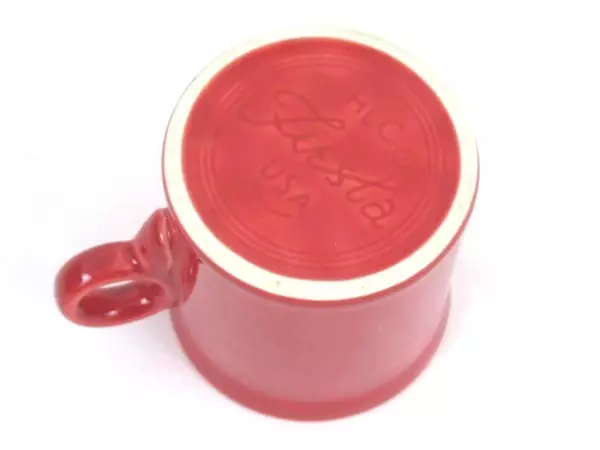 Homer Laughlin Fiesta Coffee Mug Scarlet Red O-Ring Handle HCL USA Made Solid