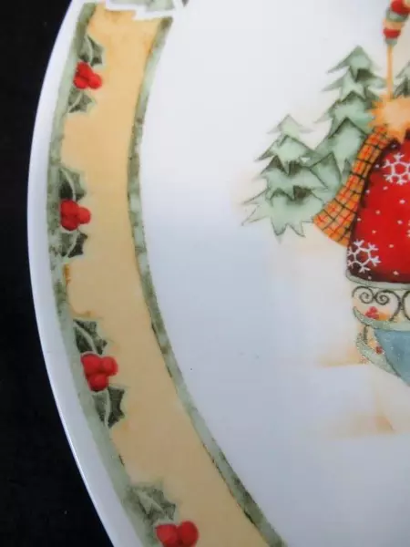 Gibson 10.25" Dinner Plate Christmas Snowman Print Designed By Debbie Hron