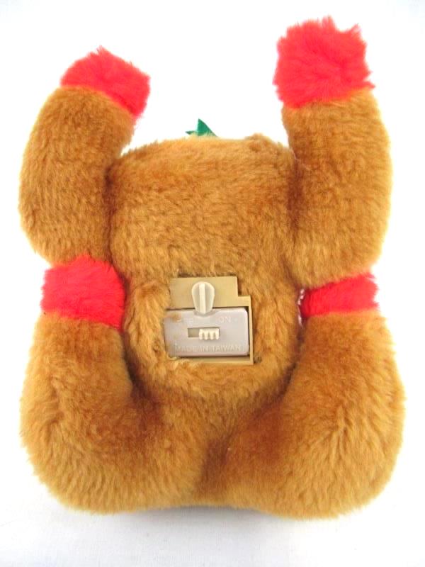 Vintage Ruldoph Red Nose Reindeer Toy Animated Musical Lighted Plush Brown 9"