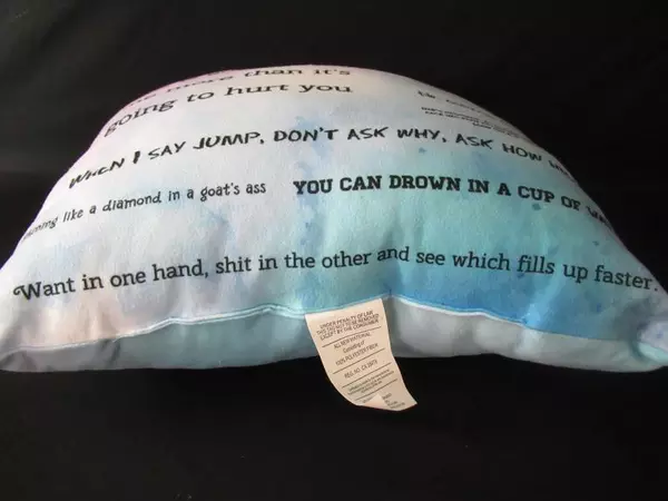 Collage.com Dad's Words of Wisdom Throw Pillow Blue Pink Fleece 18.5" x 15.5"