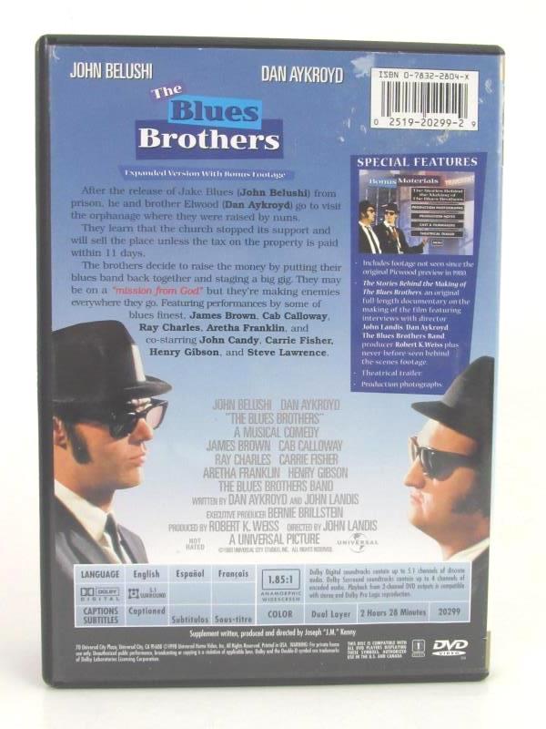 The Blues Brothers DVD Belushi Aykroyd Collector's Edition Universal 1998 Vtg