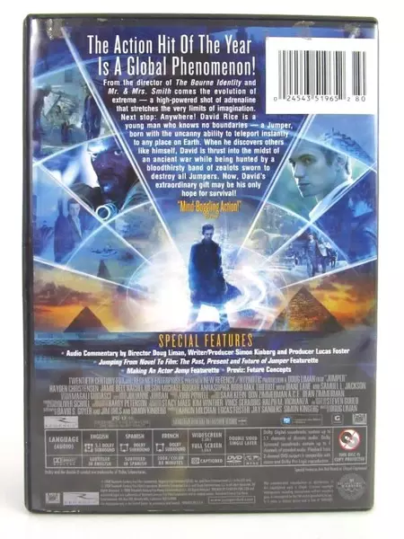Jumper Hayden Christensen 2008 DVD Rated General Twentieth Century Fox Film Corp