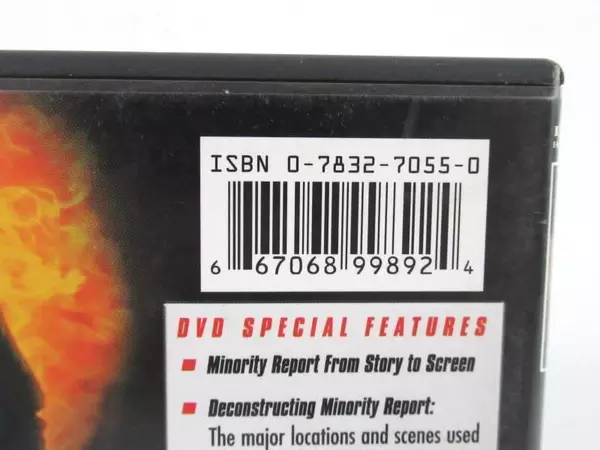 Minority Report Tom Cruise Steven Spielberg Film 2002 Pg-13 Dreamworks DVD Video