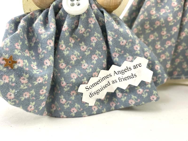 Lot of 3 Handmade Angel Shelf Or Table Ornaments Figures