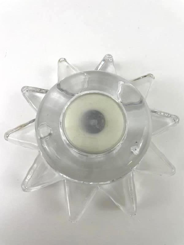 Lot of 2 PartyLite Flaming Star Glass Tealight Candle Holders Clear