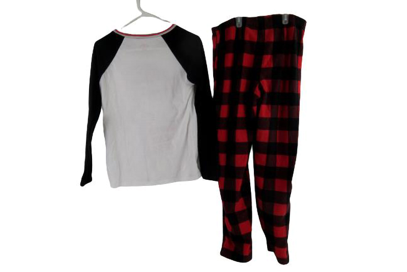 Holiday Time Gives Bear Hugs Women's 2 Piece Pajama Set Plaid Christmas Size Med