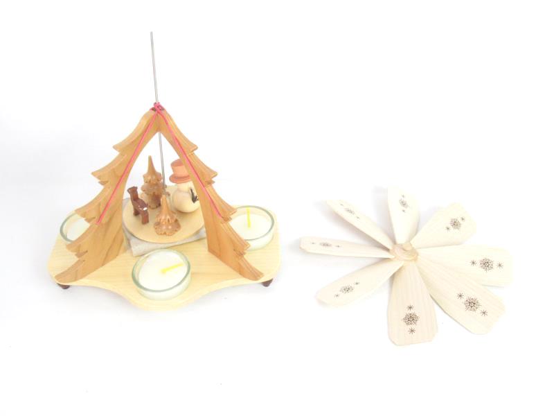 Christian Ulbricht Votive Candle Holder Handcrafted Pyramid Snowman Germany