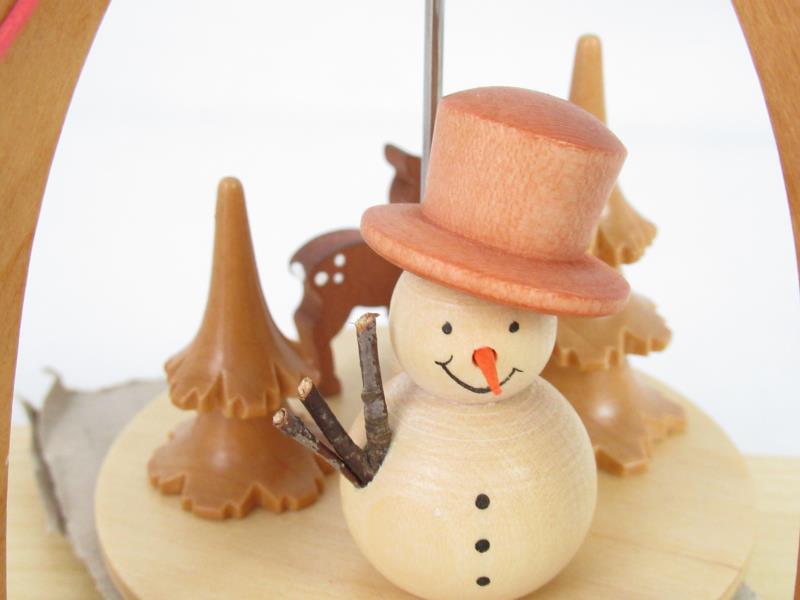 Christian Ulbricht Votive Candle Holder Handcrafted Pyramid Snowman Germany