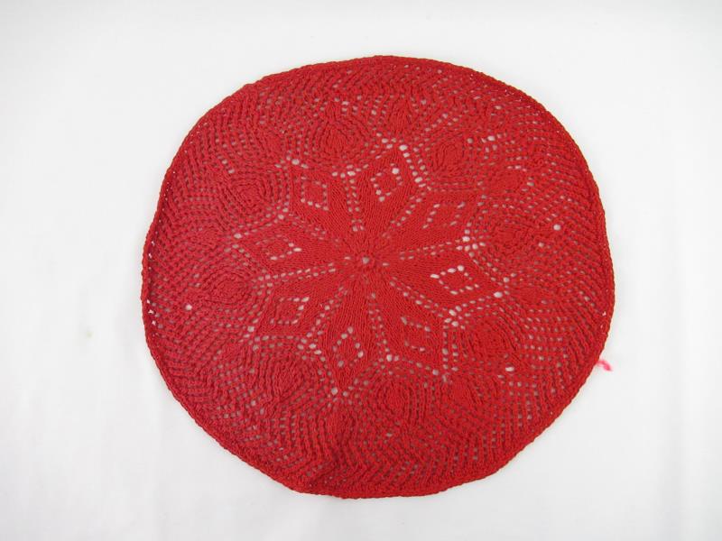 Lot of 6 Doilies Vintage Handmade Crocheted Red Pink Beige Orange White