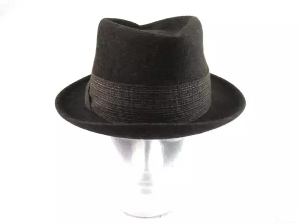 Vintage Stetson John B Stetson Co Royal Deluxe Homburg Hat Sz 7 Felt Feel Brow