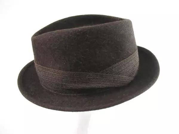 Vintage Stetson John B Stetson Co Royal Deluxe Homburg Hat Sz 7 Felt Feel Brow