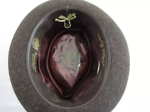 Vintage Stetson John B Stetson Co Royal Deluxe Homburg Hat Sz 7 Felt Feel Brow