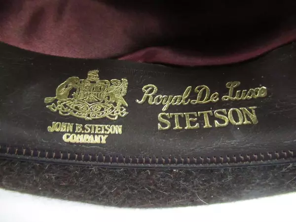 Vintage Stetson John B Stetson Co Royal Deluxe Homburg Hat Sz 7 Felt Feel Brow