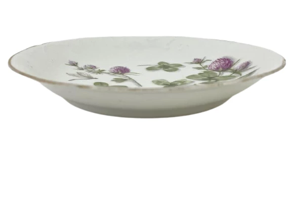 Vintage Erdmann Schlegelmilch Porcelain Plate Green White Flowers Gold Gild