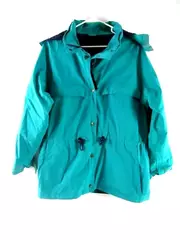 Vintage Eddie Bauer Teal Gore-Tex Parka Jacket Women's M Hooded Pockets